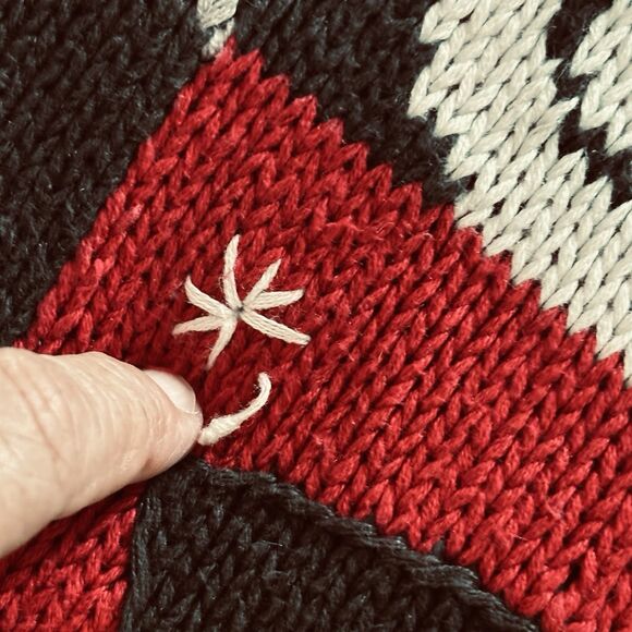 Vintage Tiara International Christmas Sweater Snowmen Faces Cardigan 90's Size M - Picture 15 of 15